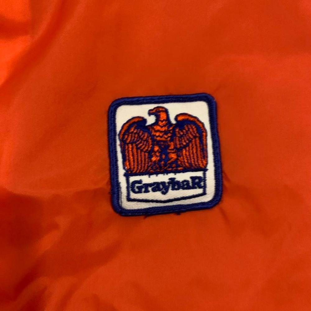 1970's vintage classic Orange Windbreaker Jacket with Graybar Eagle - Picture 3 of 5